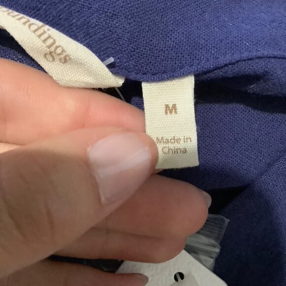 Soft Surroundings Benedetta Guaze Topper Women Medium Patriot Blue Cotton NWT - Picture 6 of 12